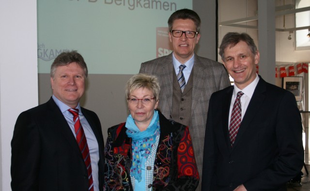 Frühlingsempfang der Berkamener SPD Rüdiger Weiß, Carina Gödecke, Bernd Schäfer und MIchael Makiolla