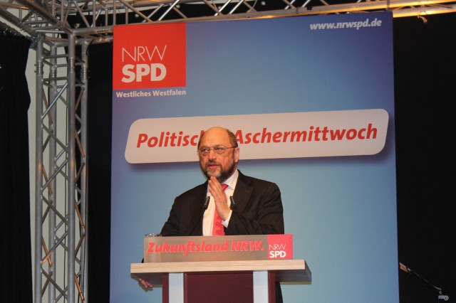 Martin Schulz bei seiner Rede am Politischen Aschermittwoch in Schwerte